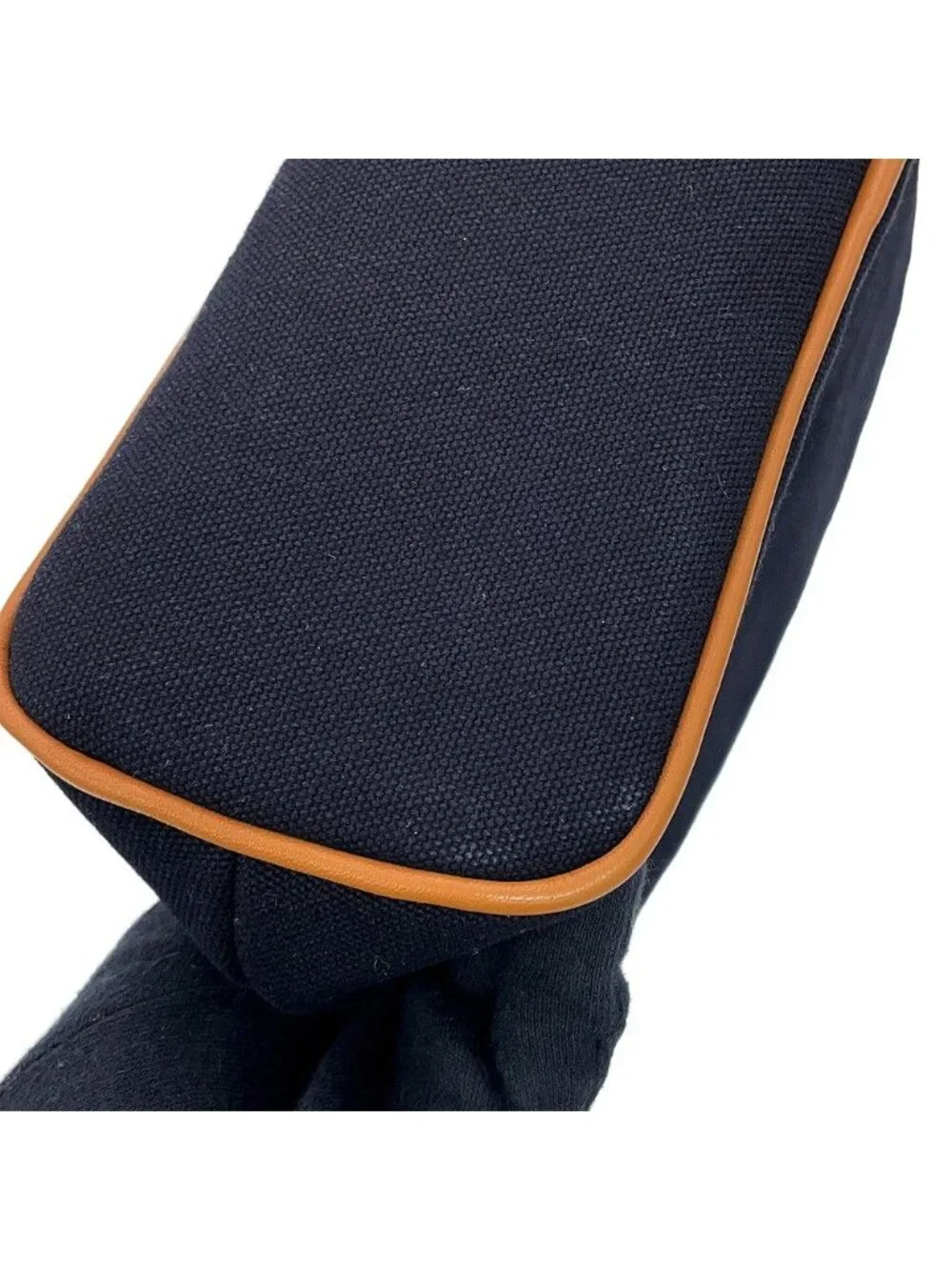 Hermes Pouch Bolide MM Black Silver Canvas Makeup Case